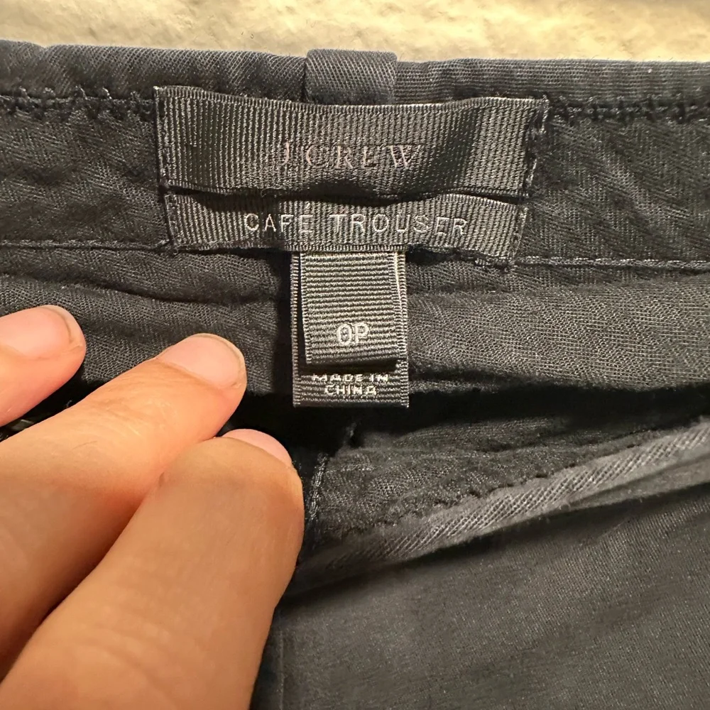 J.Crew Black Café Trouser Straight Leg‎ Pants - Size 0P